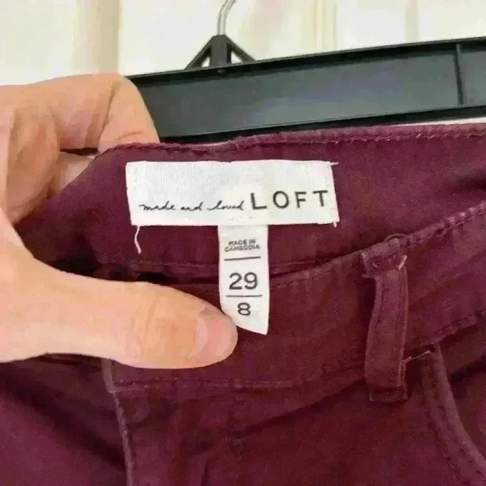 LOFT maroon, ox blood pants - Picture 2 of 2